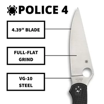 Spyderco Police 4 Lightweight Knife | VG-10 Steel Excellence