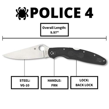 Spyderco Police 4 Lightweight Knife | VG-10 Steel Excellence