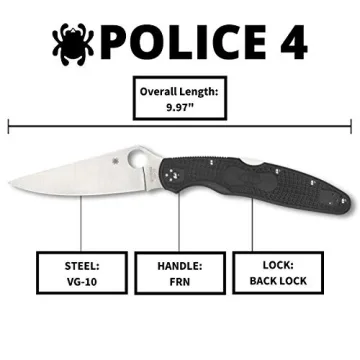 Spyderco Police 4 Lightweight Knife | VG-10 Steel Excellence