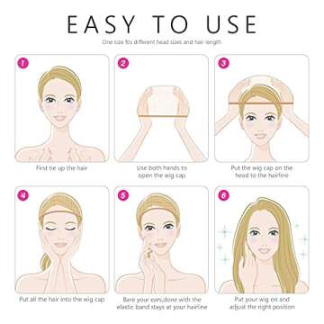 4 Pcs Stretchy Nylon Wig Caps, Brown Skin Tone Wig Cap for Women, Bald Cap for Wigs