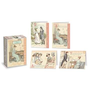 Jane Austen Gifts Set - Jane Austen Candle, Jane Austen Socks, Jane Austen Tea with Small Tea Infuser Ball, and Jane Austen Notecards