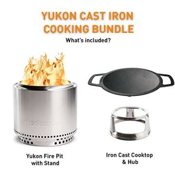 Solo Stove Yukon Cast Iron Wok Cooking Bundle for Outdoor BBQs and Camping