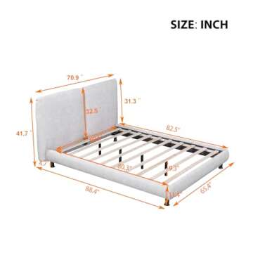Elegant Merax Queen Size Upholstered Platform Bed Frame with Large Headrests for Luxurious Comfort