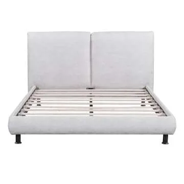 Merax Queen Upholstered Platform Bed, No Box Spring Needed