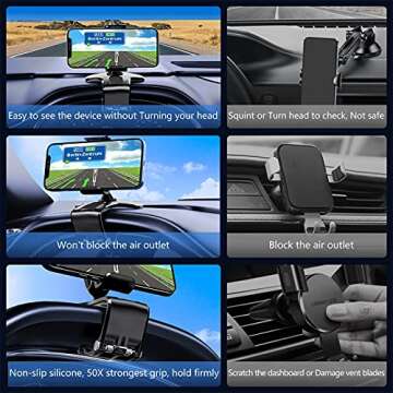 360° Rotation Car Phone Holder for Smartphones 4 to 7 Inch