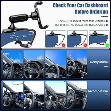 360° Rotation Car Phone Holder for Smartphones 4 to 7 Inch