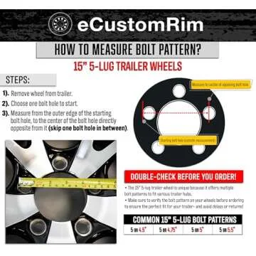 eCustomrim 2-Pack Radial Trailer Tire On Rim ST205/75R14 Load Range D 14 Inch 5 Lug Spoke Wheel Whit...