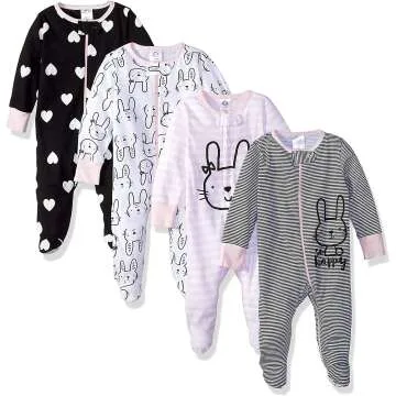 Gerber Baby-Girls 4 Pack Sleep 'N Play Footies