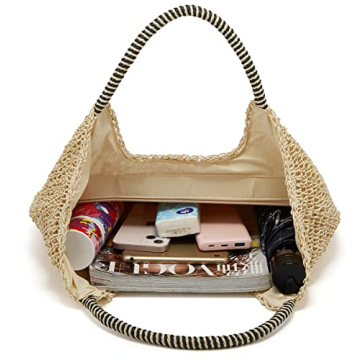 Women Straw Bgas Woven Tote Large Beach Summer Handmade Weaving Shoulder Bag Handbag