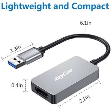 USB to HDMI Adapter for 1080P HD Video Output