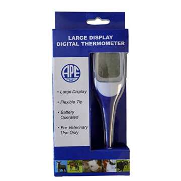 Agri-Pro Veterinary Thermometer. Fast, Accurate Temperature Readings for Pets and Livestock. Large D...