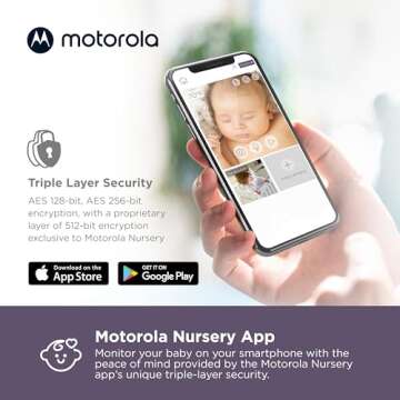 Motorola Baby Monitor VM855-2 - Indoor 2-Camera Video with Crib Mount - HD 720p, Connects to Phone App, 1000ft Range, 2-Way Audio, Split-Screen, Digital Pan-Tilt-Zoom, Room Temp Monitoring, Music