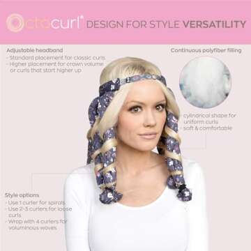 Octocurl Heatless Curlers - Soft Hair Rollers for Medium Hair