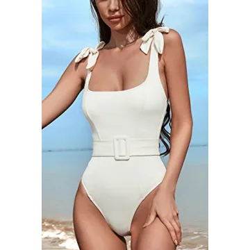 QINSEN Adjustable One Piece Swimsuit with Slimming Belt