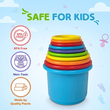 KIDSTHRILL Rainbow Stacking Cups for Toddlers 1-3 Years