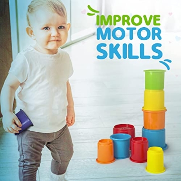 KIDSTHRILL Rainbow Stacking Cups for Toddlers 1-3 Years