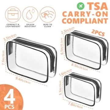 AUROZA Clear Toiletry Bag Set for Travel and Organization