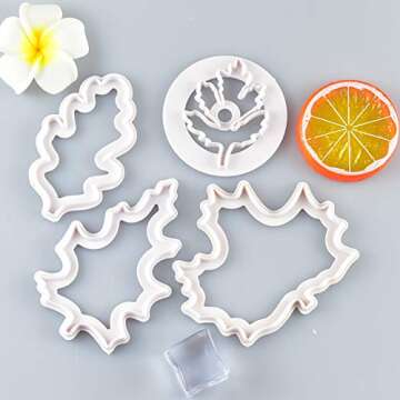 Orapink Autumn Leaf Cookie Cutters Shapes Set Shapes Set for Cake Decorating 4 Pieces Plastic Fall M...