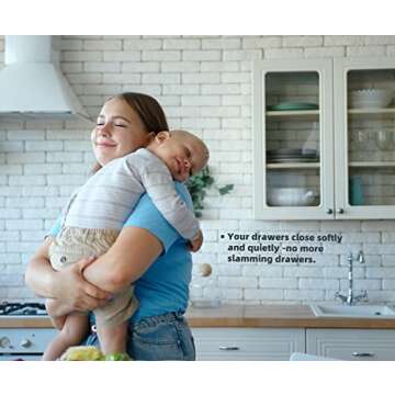 Decobasics Double Spring Soft Close Drawer Slides 22 inch (10 Set/Pair) Full Extension Ball Bearing ...