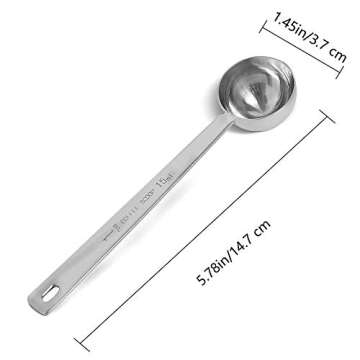 2-piece stainless steel coffee measuring spoon coffee scoop, coffee scoop 1 tablespoon, long handle ...