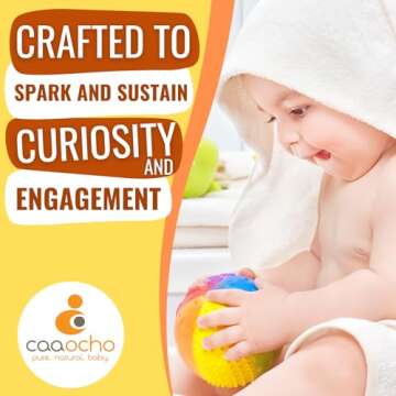 Pure Natural Rubber Sensory Ball Rainbow 4" - All Natural Sensory Toy, Promotes Sensory Development, Rainbow Colors, Perfect Bouncer, Gentle Squeaking, BPA Free, PVC Free, Food-grade paint