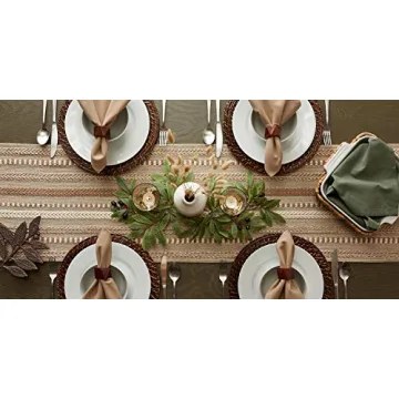 DII Farmhouse Braided Stripe Table Runner - 15x72