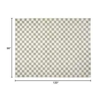 Gambit 8'x10' Washable Checkered Area Rug for Living Spaces