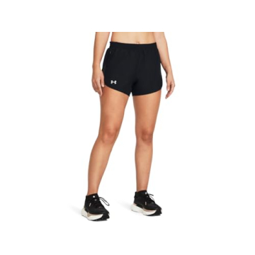 Under Armour Womens Fly by Shorts, (001) Black/Black/Reflective, X-Small