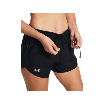 Under Armour Womens Fly by Shorts, (001) Black/Black/Reflective, X-Small
