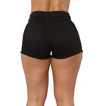 Trendy Tulucky Women's Front Straps Short Jeans for Parties