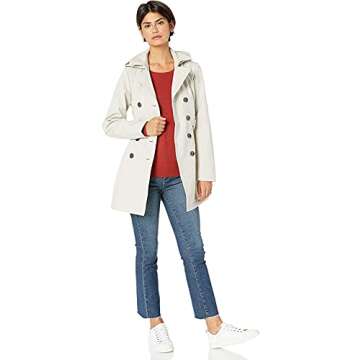 Elegant Sebby Women's Soft Shell Trench Coat with Hood