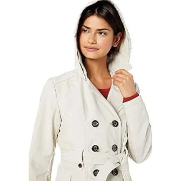 Elegant Sebby Women's Soft Shell Trench Coat with Hood