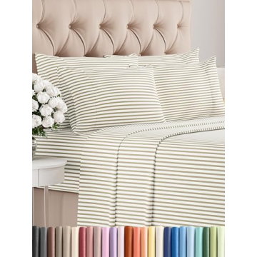 King 6 Piece Sheet Set - Breathable & Cooling Sheets - Hotel Luxury Bed Sheets - 1 Flat Sheet, 1 Fit...