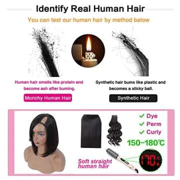 MORICHY 12inch Human Hair Wig for Black Women