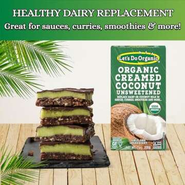 Let's Do Organic Unsweetened Creamed Coconut - Organic Coconut Cream, Vegan Heavy Cream, Unsweetened...