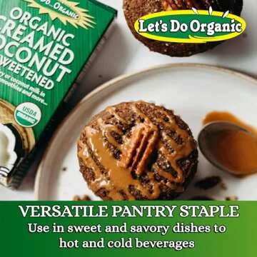 Let's Do Organic Unsweetened Creamed Coconut - Organic Coconut Cream, Vegan Heavy Cream, Unsweetened Coconut Cream, Coconut Milk - 7 Ounce (Pack of 6)