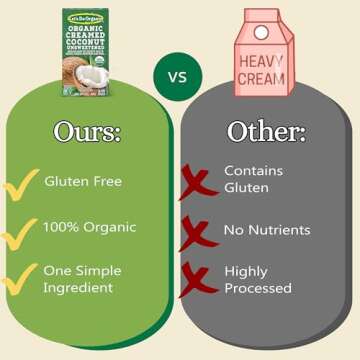 Let's Do Organic Unsweetened Creamed Coconut - Organic Coconut Cream, Vegan Heavy Cream, Unsweetened Coconut Cream, Coconut Milk - 7 Ounce (Pack of 6)