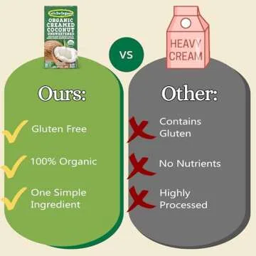 Let's Do Organic Unsweetened Creamed Coconut - Organic Coconut Cream, Vegan Heavy Cream, Unsweetened Coconut Cream, Coconut Milk - 7 Ounce (Pack of 6)