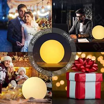 LOFTEK 6-inch LED Light Ball: Nursery Night Light with Remote Control, 16 RGB Color Changing & Dimmi...