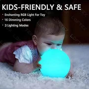 LOFTEK RGB LED Night Light Ball for Kids & Decor