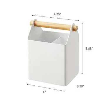 Yamazaki Home Tosca Desk Organizer – Elegant Steel & Wood Design