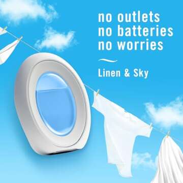 Febreze Small Spaces Air Freshener, Odor-Fighting, Plug In Alternative, Air Fresheners for Home and Bathroom and Kitchen, Closet Air Fresheners, Linen & Sky Scent, 4 Count