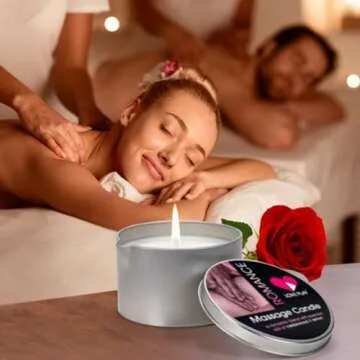 LOVE PLAY Massage Oil Candle for Home SPA - Vegan Moisturizing Body Oil Candle for Pure Relaxation - Hydrating Skin Care Massage Oils with Essential Oils (6.76oz)