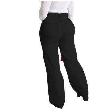 Joriou Casual Women's Ripped Wide Leg Jeans Distressed Baggy Denim Pants