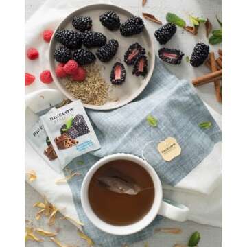 Bigelow Benefits Balance Cinnamon and Blackberry Herbal Tea - Caffeine Free, 108 Total Bags