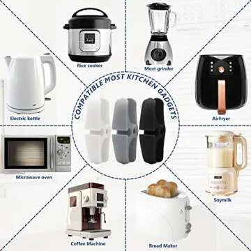 4pcs Cord Organizer for Appliance, 3 Colors Appliance Cord Organizer Stick On, Cord Keeper Cord Wrapper Cord Holder Cord Winder for Appliances Air Fryer, Coffee Maker, Blender, Pressure Cooker Toaster