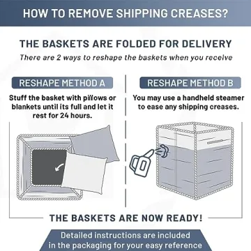 NaturalCozy Storage Cubes 11 Inch Cotton Rope Woven Baskets for Organizing, 3-Pack | Cube Bin Square Shelves Organizer, Classroom, Kids Toy Bins, Closet, Baby Nursery