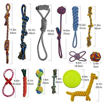 SHARLOVY Puppy Teething Chew Toys,Dog Toys 16 Pack Pea Shaped Rubber Bone Dog Chew Toys for Teeth Cleaning Puppy Toys for Small Dog Toys Squeaky iq Treat Ball Dog Toys Tug of War Durable Pet Toys