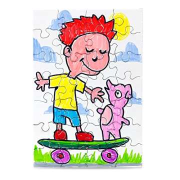 8 Blank Jigsaw Puzzles with Envelopes – 5.5 x 8 Inch, 28 Pieces Each – DYI Party invites, Perfec...