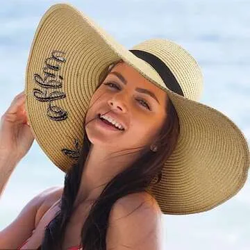 DRESSHOW Floppy Straw Sun Hat with UPF 50+ Protection